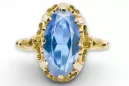 Ring Aquamarine 14K Yellow gold Vintage vrc134y